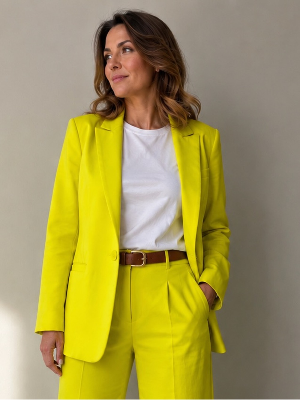 Endless Rose Bold Neon Yellow Blazer size small